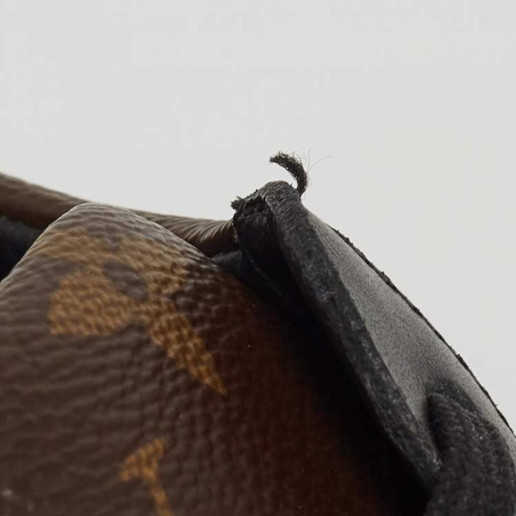 Pre Owned Louis Vuitton Brown/Black Monogram Canvas and Leather Match Up Sneakers Size 42.5
