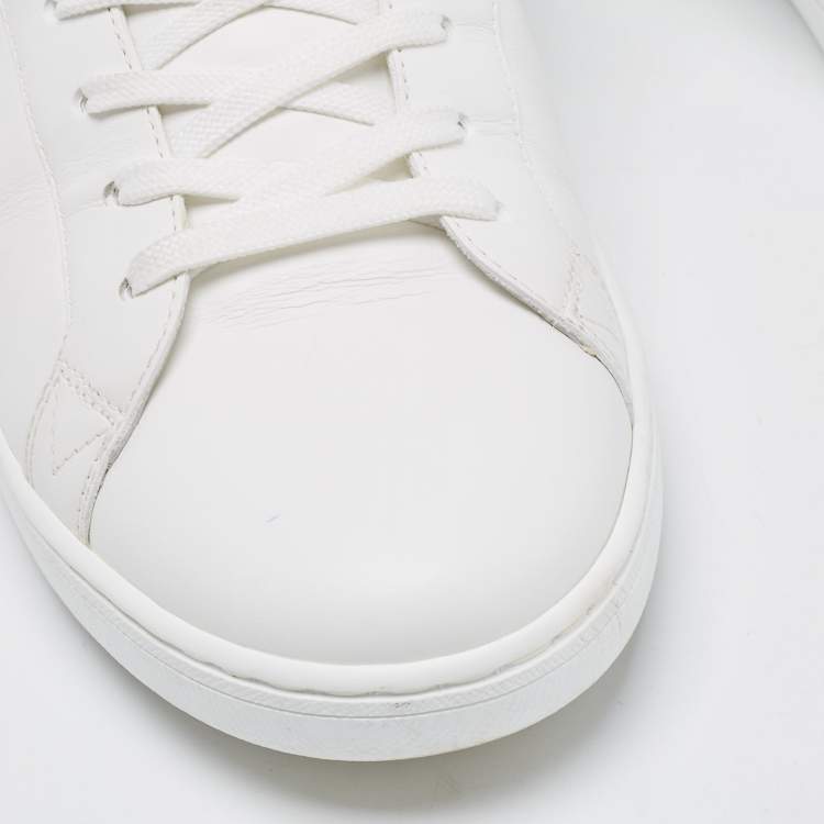 Pre Owned Louis Vuitton White Leather Luxembourg Sneakers Size 41