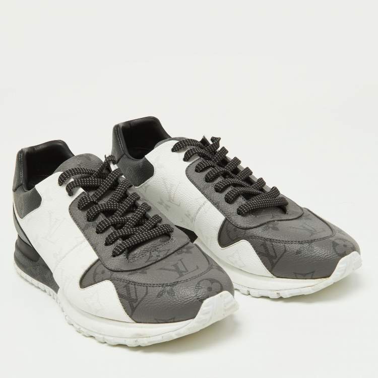 Pre Owned Louis Vuitton Grey/White Monogram Canvas Run Away Sneakers Size 41