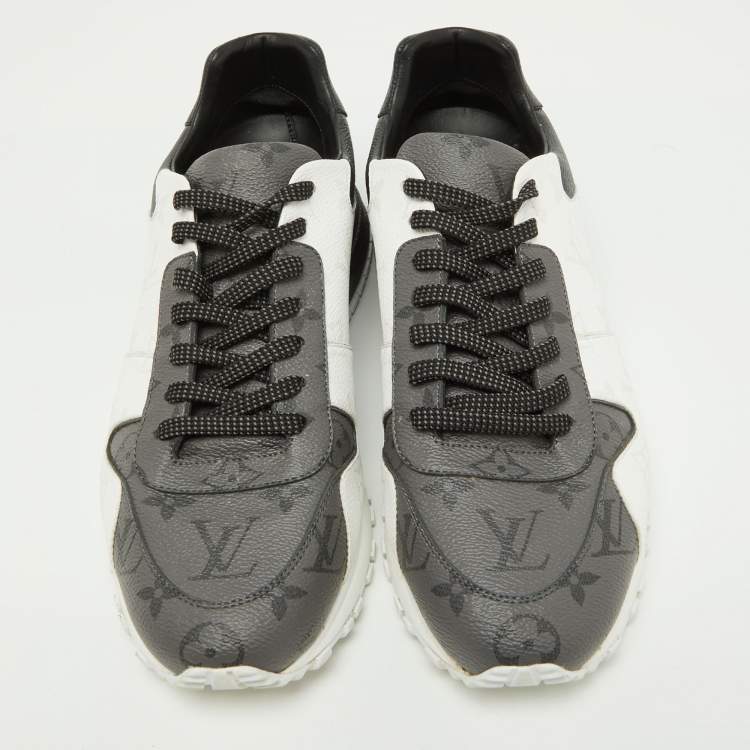 Pre Owned Louis Vuitton Grey/White Monogram Canvas Run Away Sneakers Size 41
