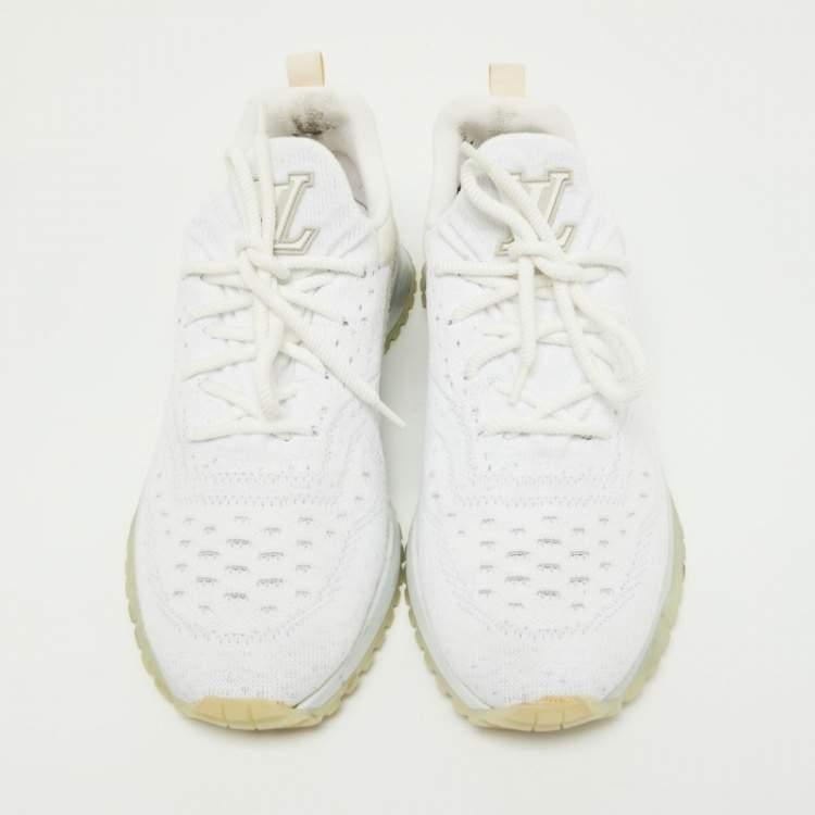 Pre Owned Louis Vuitton White Knit Fabric V.N.R Sneakers Size 41
