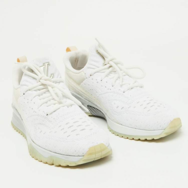 Pre Owned Louis Vuitton White Knit Fabric V.N.R Sneakers Size 41