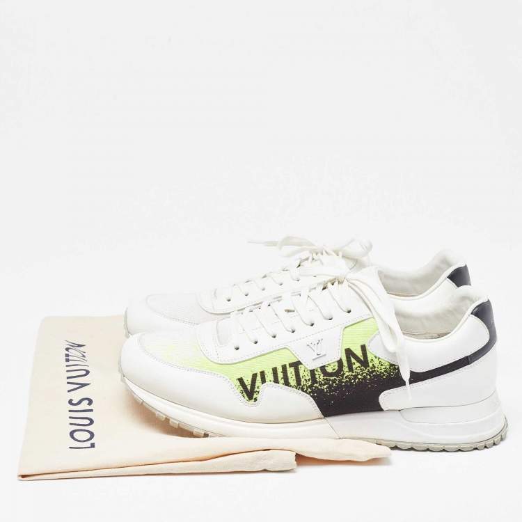 Pre Owned Louis Vuitton Tricolor Leather and Printed Fabric Run Away Sneakers Size 42.5 