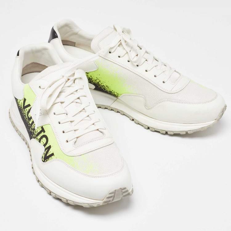 Pre Owned Louis Vuitton Tricolor Leather and Printed Fabric Run Away Sneakers Size 42.5 