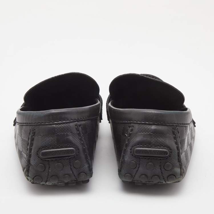 Pre Owned Louis Vuitton Black Leather Hockenheim Loafers Size 43