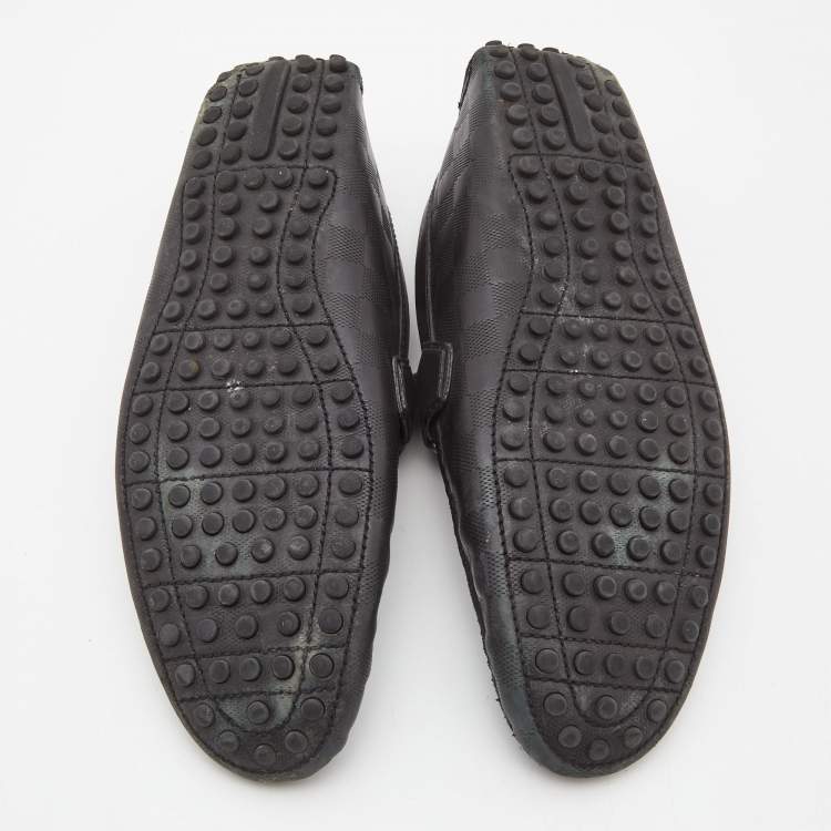Pre Owned Louis Vuitton Black Leather Hockenheim Loafers Size 43
