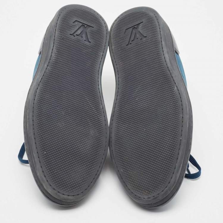 Pre Owned Louis Vuitton Blue Nubuck Leather Fuselage Low Top Sneakers Size 43