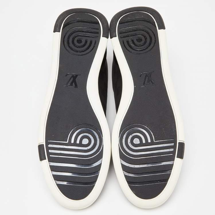 مملوكة مسبقًا Louis Vuitton Black Damier Rubber and Mesh Fastlane Sneakers Size 45