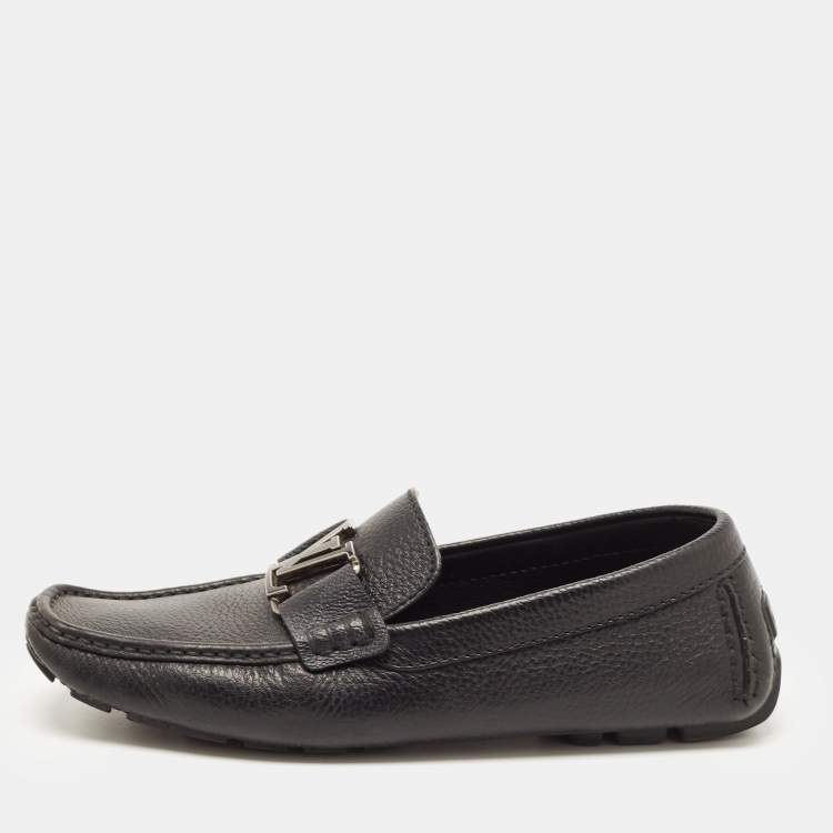 Pre Owned Louis Vuitton Black Leather Monte Carlo Loafers Size 40