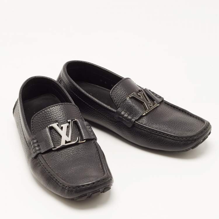 Pre Owned Louis Vuitton Black Leather Monte Carlo Loafers Size 40