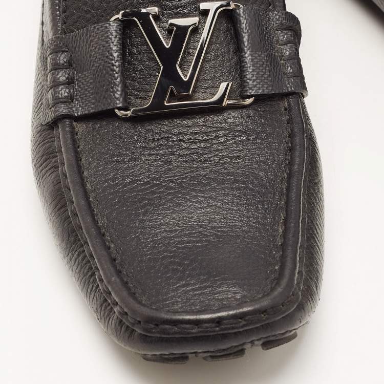 Pre Owned Louis Vuitton Black Leather Monte Carlo Loafers Size 40