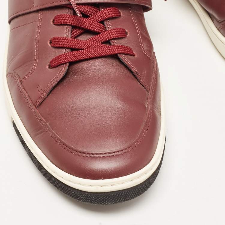 Pre Owned Louis Vuitton Two Tone Damier Ebene Fabric and Leather Sneakers Size 43