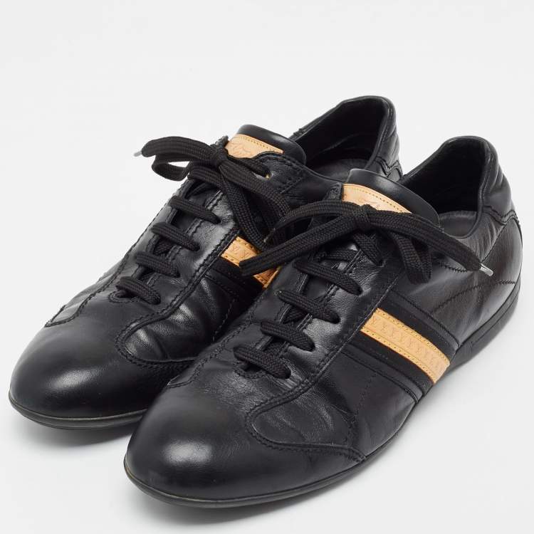 Pre Owned Louis Vuitton Black Leather Low Top Sneakers Size 43