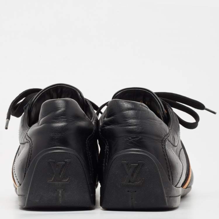 Pre Owned Louis Vuitton Black Leather Low Top Sneakers Size 43