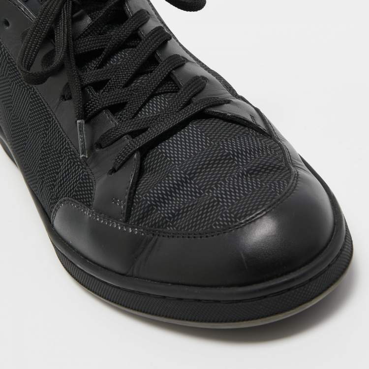 مملوكة مسبقًا Louis Vuitton Black Leather and Nylon Low Top Sneakers Size 41 