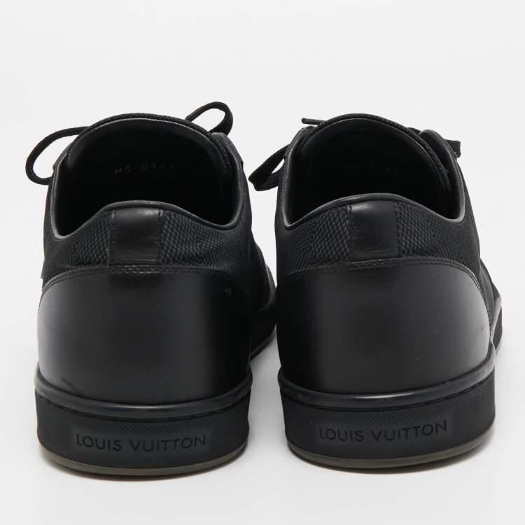 مملوكة مسبقًا Louis Vuitton Black Leather and Nylon Low Top Sneakers Size 41 