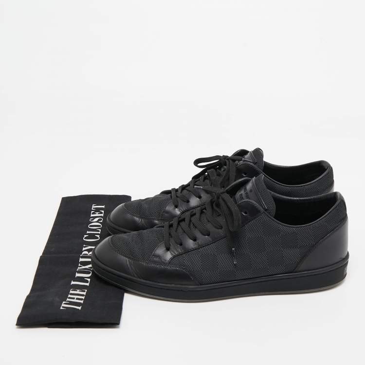 مملوكة مسبقًا Louis Vuitton Black Leather and Nylon Low Top Sneakers Size 41 