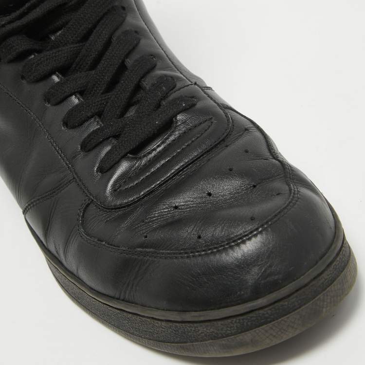 Pre Owned Louis Vuitton Black Leather Rivoli High Top Sneakers Size 43