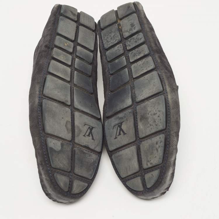 Pre Owned Louis Vuitton Black Suede  Monte Carlo Loafers Size 43.5