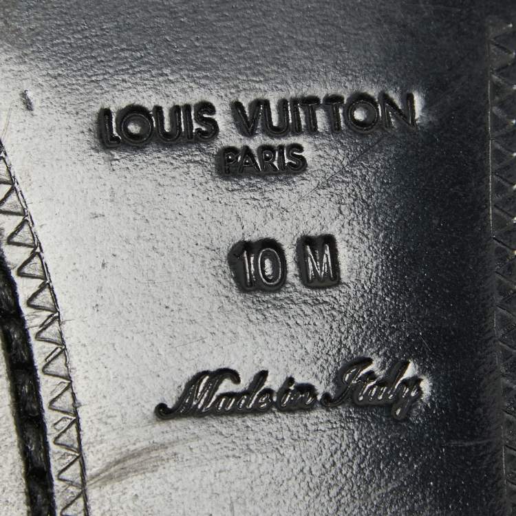 Pre Owned Louis Vuitton Black Leather Hockenheim Loafers Size 44