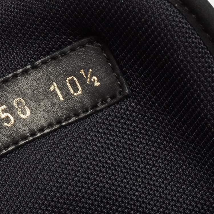 Pre Owned Louis Vuitton Black/Grey Graphite Canvas Rivoli High Top Sneakers Size 44.5