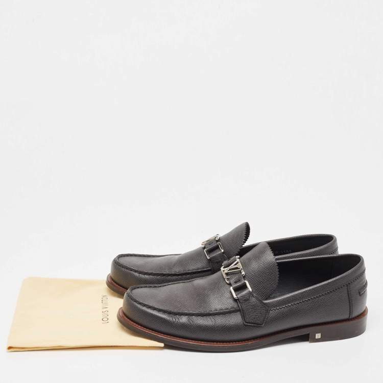 Pre Owned Louis Vuitton Black Leather Major Loafers Size 43