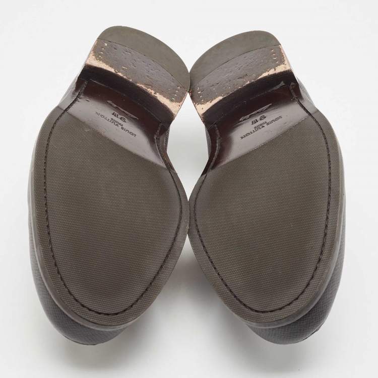Pre Owned Louis Vuitton Black Leather Major Loafers Size 43