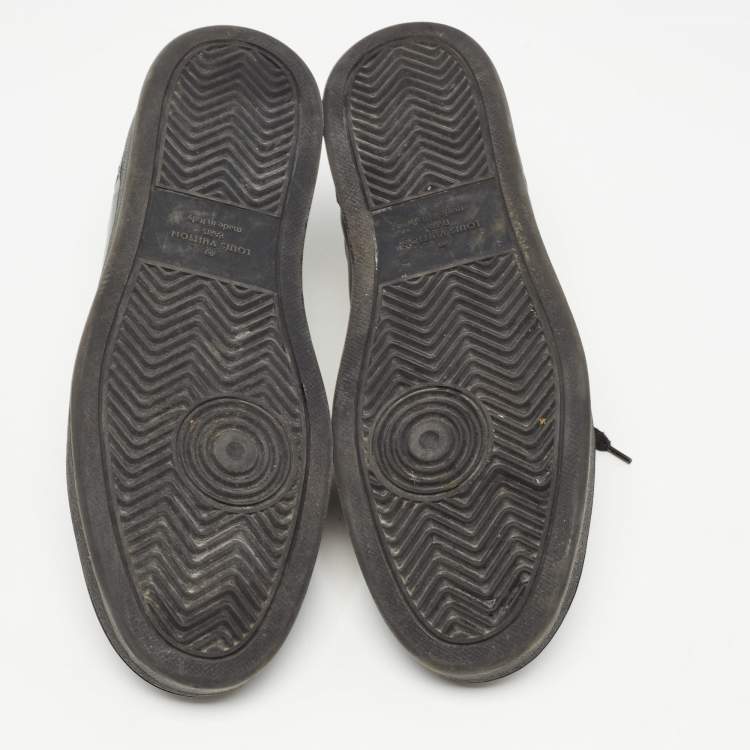 Pre Owned Louis Vuitton Black Leather Rivoli Sneakers Size 44