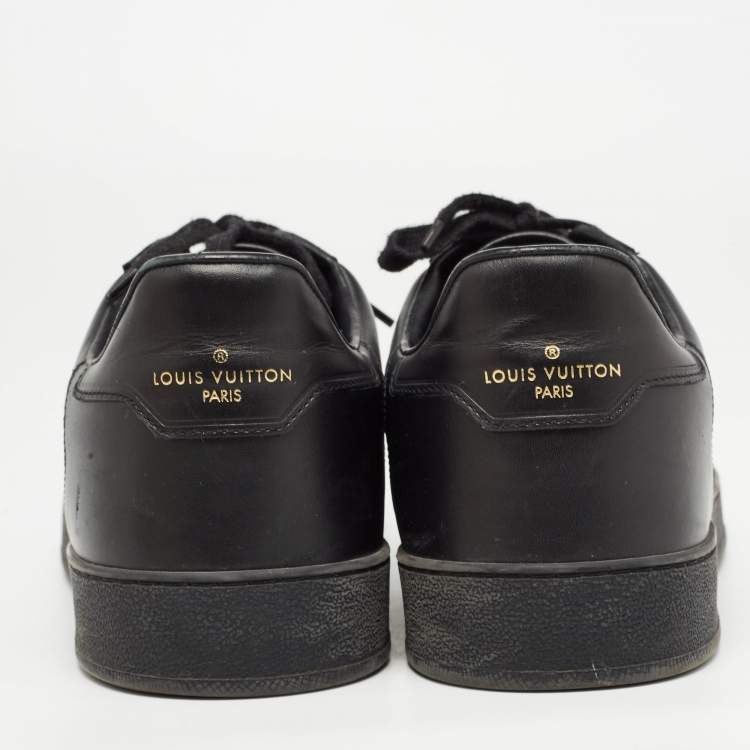 Pre Owned Louis Vuitton Black Leather Rivoli Sneakers Size 44