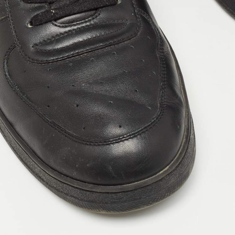 Pre Owned Louis Vuitton Black Leather Rivoli Sneakers Size 44