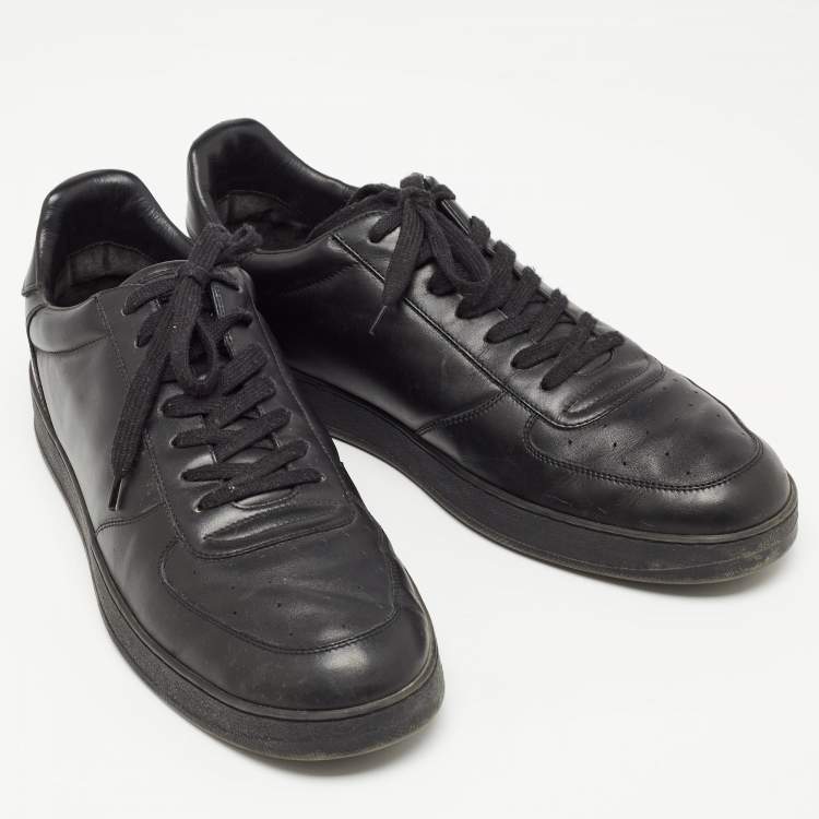 Pre Owned Louis Vuitton Black Leather Rivoli Sneakers Size 44