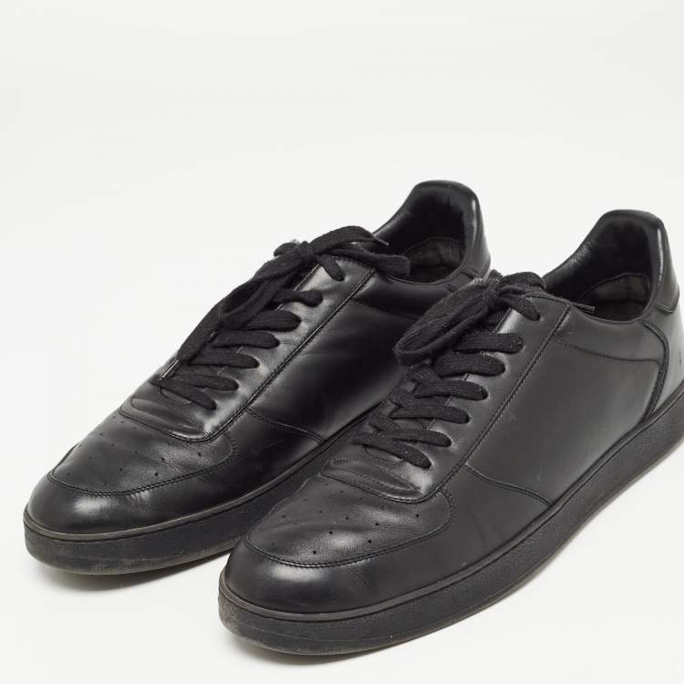 Pre Owned Louis Vuitton Black Leather Rivoli Sneakers Size 44