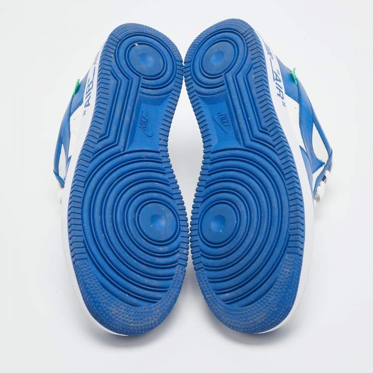 مملوكة مسبقًا Louis Vuitton X Nike Blue/White Leather Nike Air Force 1 Low Top Sneakers Size 42