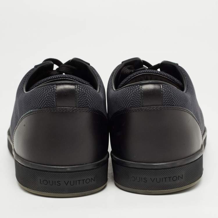 Pre Owned Louis Vuitton Black Damier Graphite Canvas and Leather Offshore Low Top Sneakers Size 42.5