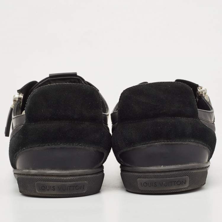 مملوكة مسبقًا Louis Vuitton Black Damier Ebene Nylon and Leather Sneakers Size 43