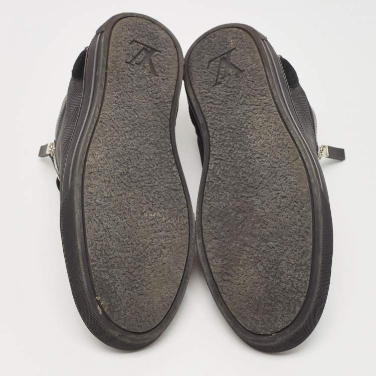 مملوكة مسبقًا Louis Vuitton Black Damier Ebene Nylon and Leather Sneakers Size 43