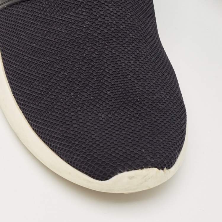 مملوكة مسبقًا Louis Vuitton Black Mesh and Leather Damier Fastlane Sneakers Size 43.5