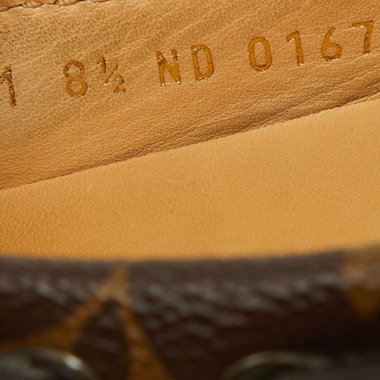 Louis Vuitton Brown Monogram Canvas Slip On Loafers Size 42.5