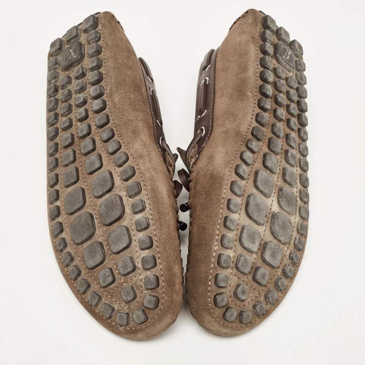 مملو�كة مسبقًا Louis Vuitton Brown Suede and Leather Arizona Loafers Size 43