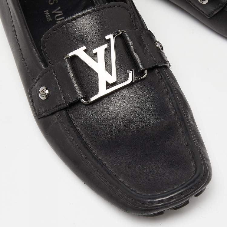 Pre Owned Louis Vuitton Black Leather Monte Carlo Loafers Size 40