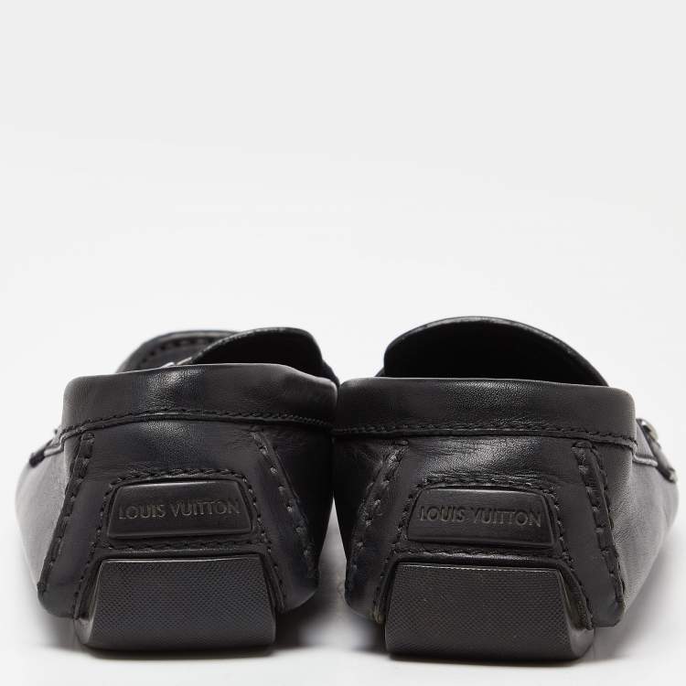 Pre Owned Louis Vuitton Black Leather Monte Carlo Loafers Size 40
