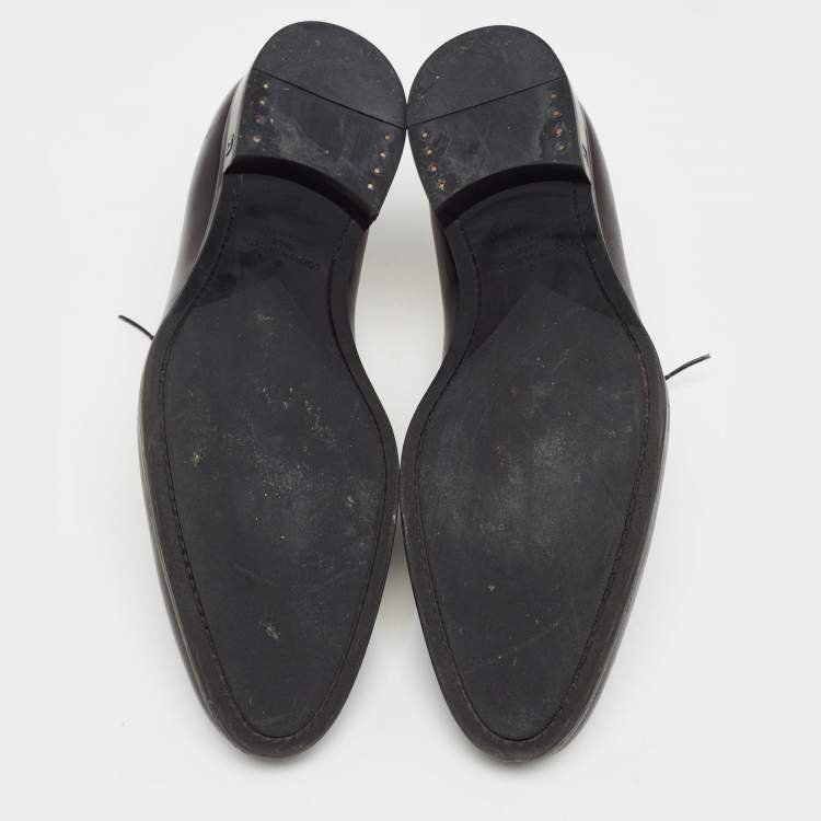 Pre Owned Louis Vuitton Black Leather Lace Up Derby Size 41