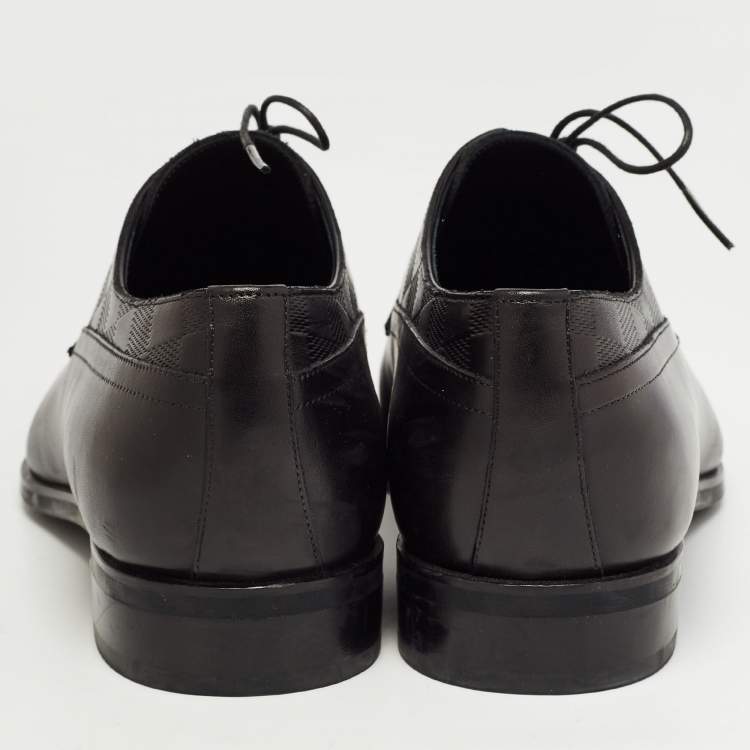 Pre Owned Louis Vuitton Black Leather Lace Up Derby Size 41