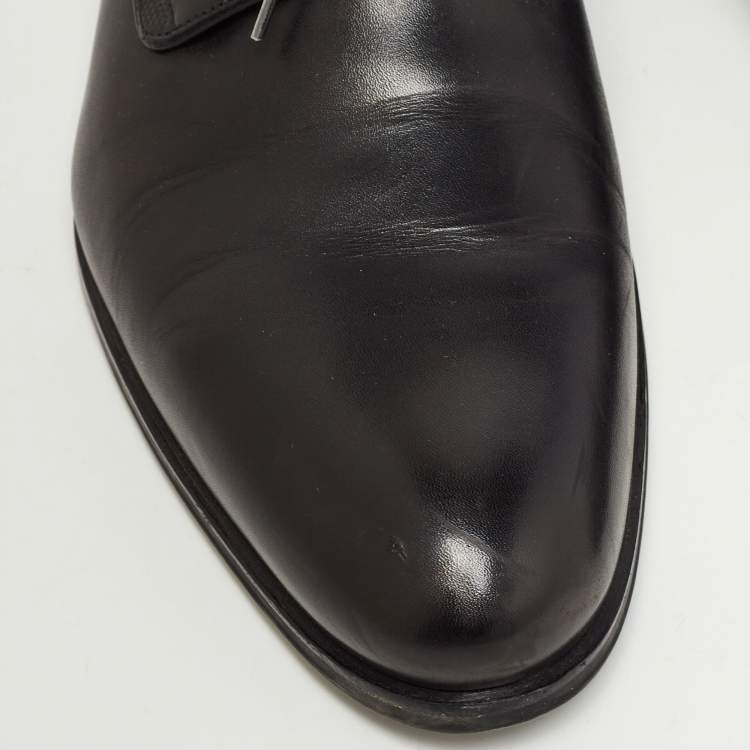 Pre Owned Louis Vuitton Black Leather Lace Up Derby Size 41