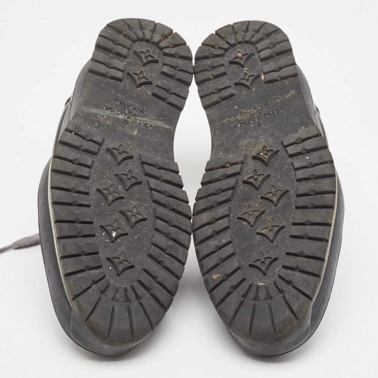 مملوكة مسبقًا Louis Vuitton Black/Grey Damier Graphite Canvas & Leather Harlem Low-Top Sneakers Size 41.5