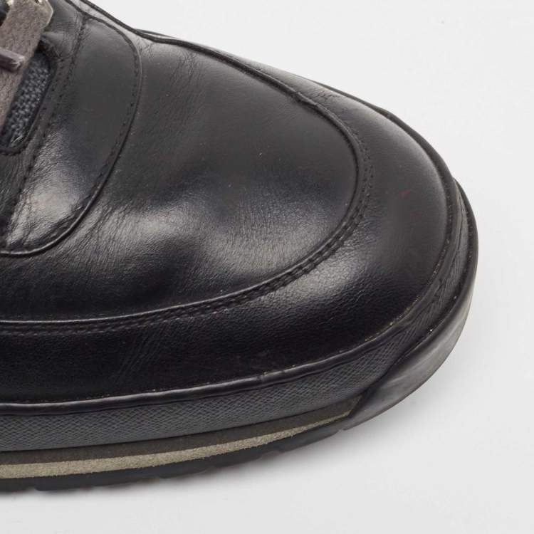 مملوكة مسبقًا Louis Vuitton Black/Grey Damier Graphite Canvas & Leather Harlem Low-Top Sneakers Size 41.5
