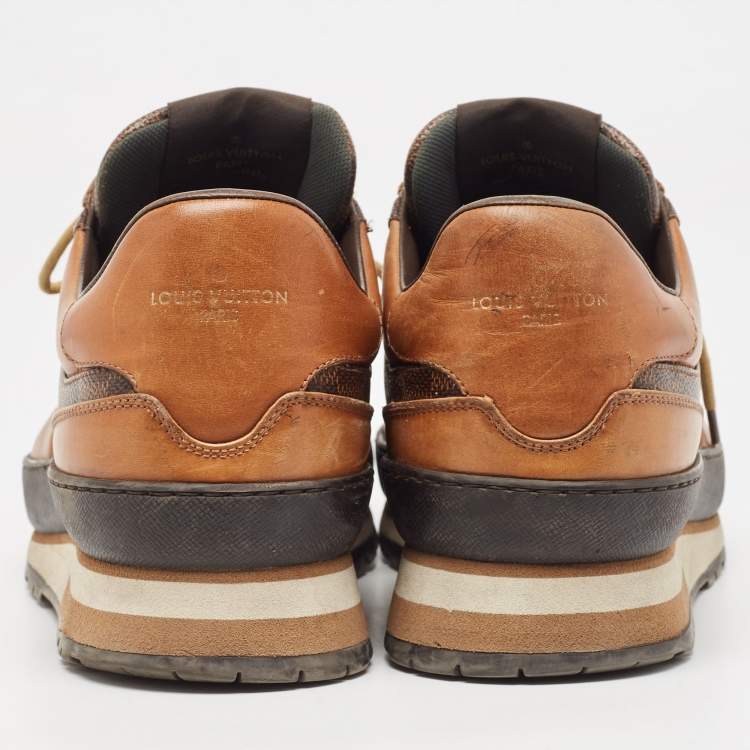 Pre Owned Louise Vuitton Brown Monogram Canvas and Leather Low Top Sneakers Size 41