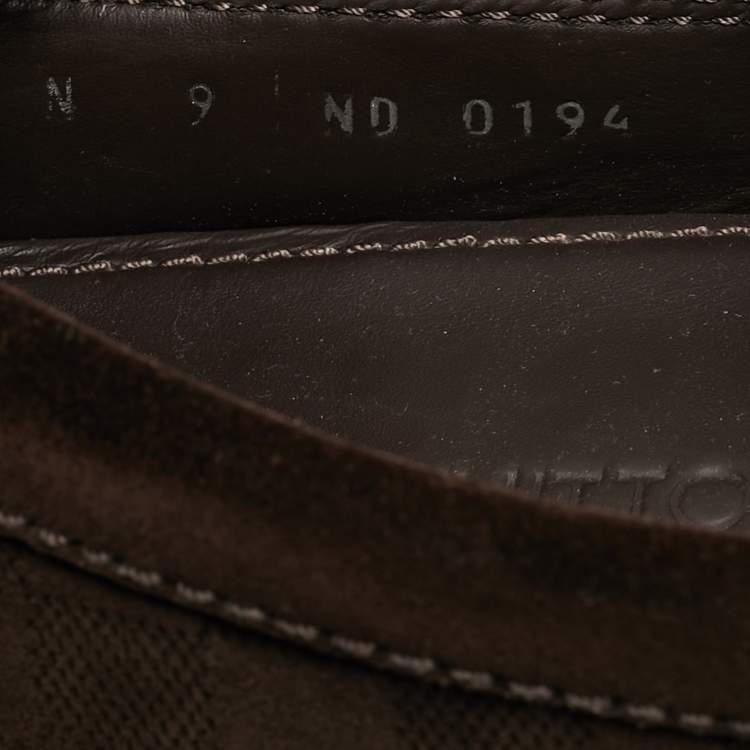 Pre Owned Louis Vuitton Brown Suede Monte Carlo Loafers Size 43