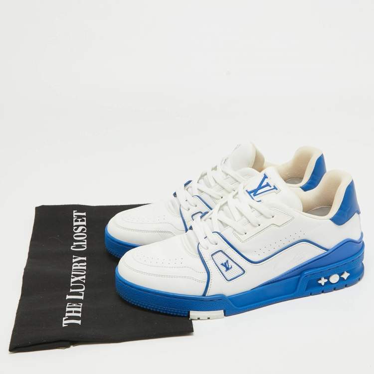 Pre Owned Louis Vuitton White Leather  LV Trainer Sneakers Size 39 
