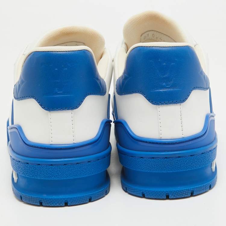 Pre Owned Louis Vuitton White Leather  LV Trainer Sneakers Size 39 